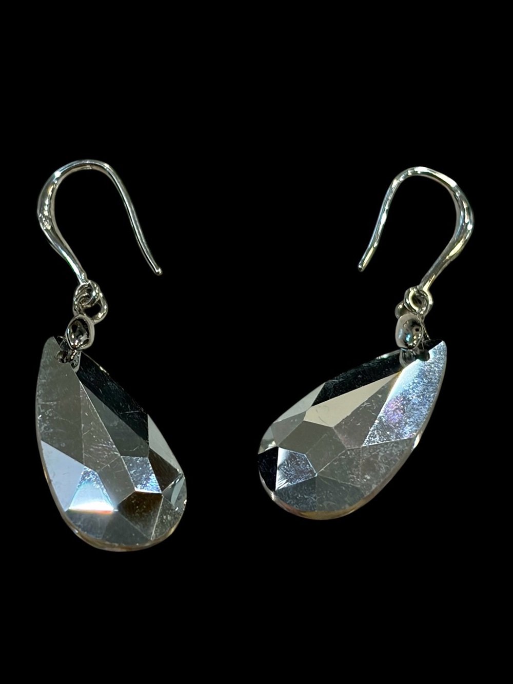 Swarovski Crystal Teardrop Earrings – Pastel Purple Pink 925 Sterling - Picture 4 of 8